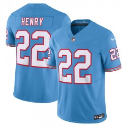 Tennessee Titans Derrick Henry Nike 2023 Light Blue Oilers Throwback Vapor F.U.S.E. Limited Jersey