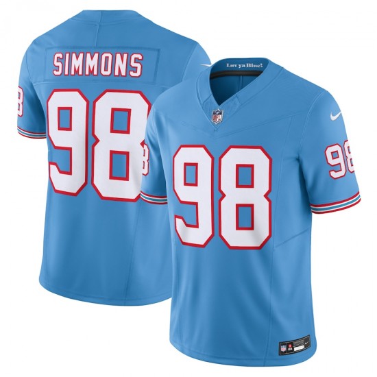 Tennessee Titans Jeffery Simmons Nike 2023 Light Blue Oilers Throwback Vapor F.U.S.E. Limited Jersey