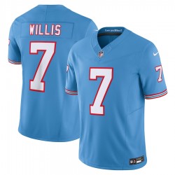 Tennessee Titans Malik Willis Nike 2023 Light Blue Oilers Throwback Vapor F.U.S.E. Limited Jersey