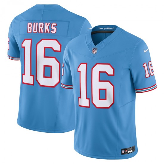 Tennessee Titans Treylon Burks Nike 2023 Light Blue Oilers Throwback Vapor F.U.S.E. Limited Jersey