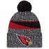 Arizona Cardinals  New Era Black 2023 Sideline Cuffed Knit Hat With Pom