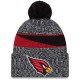 Arizona Cardinals  New Era Black 2023 Sideline Cuffed Knit Hat With Pom