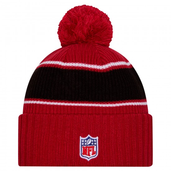 Arizona Cardinals New Era Cardinal 2024 Sideline Cuffed Knit Hat with Pom