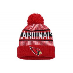 Arizona Cardinals New Era Cardinal Striped  Cuffed Knit Hat with Pom