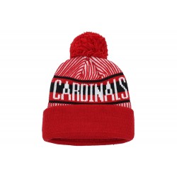 Arizona Cardinals New Era Cardinal Striped  Cuffed Knit Hat with Pom