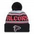 Atlanta Falcons  New Era Black  Main Cuffed Knit Hat with Pom