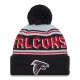 Atlanta Falcons  New Era Black  Main Cuffed Knit Hat with Pom