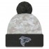 Atlanta Falcons  New Era White-Graphite 2024 Salute To Service Digital Camo Cuffed Knit Hat with Pom