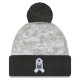 Atlanta Falcons  New Era White-Graphite 2024 Salute To Service Digital Camo Cuffed Knit Hat with Pom