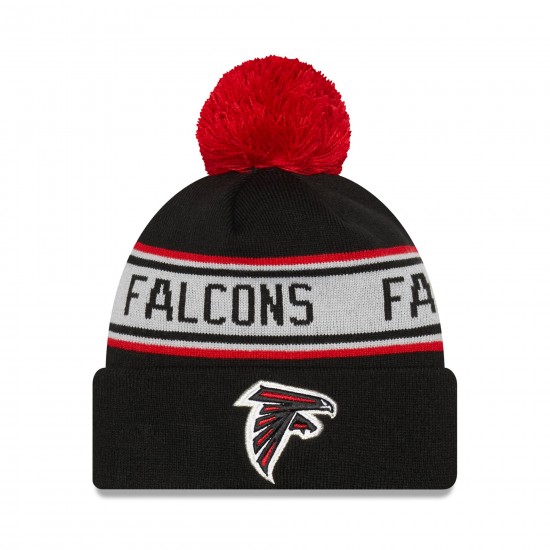 Atlanta Falcons New Era Black  Repeat Cuffed Knit Hat with Pom