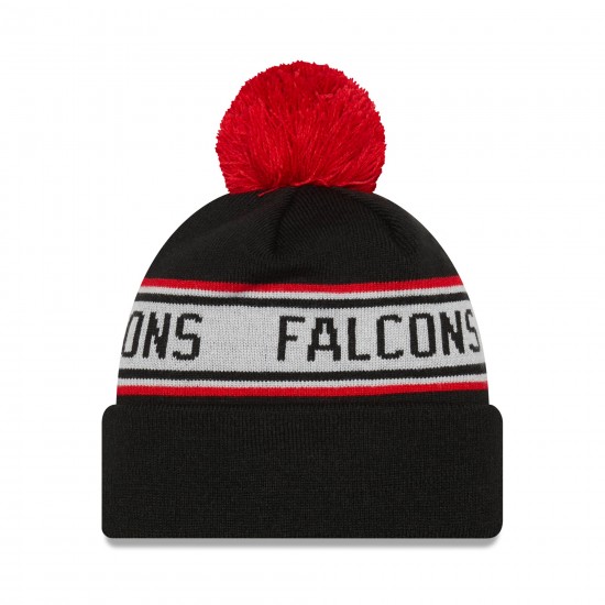 Atlanta Falcons New Era Black  Repeat Cuffed Knit Hat with Pom