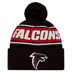 Atlanta Falcons New Era Black 2024 Sideline Cuffed Knit Hat with Pom