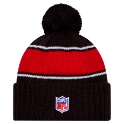 Atlanta Falcons New Era Black 2024 Sideline Cuffed Knit Hat with Pom
