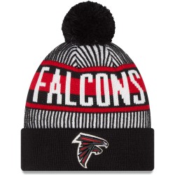 Atlanta Falcons New Era Black Striped Cuffed Knit Hat with Pom