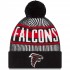 Atlanta Falcons New Era Black Striped Cuffed Knit Hat with Pom