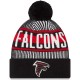 Atlanta Falcons New Era Black Striped Cuffed Knit Hat with Pom
