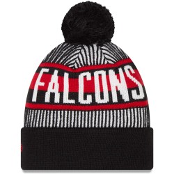 Atlanta Falcons New Era Black Striped Cuffed Knit Hat with Pom