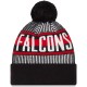 Atlanta Falcons New Era Black Striped Cuffed Knit Hat with Pom