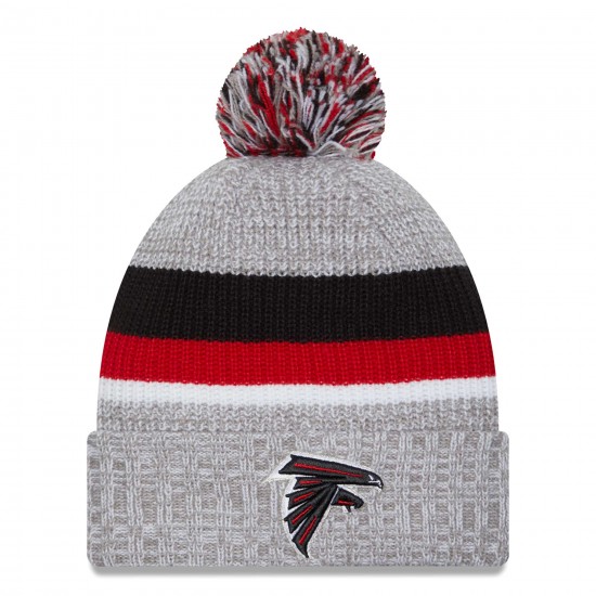 Atlanta Falcons New Era Heather Gray Cuffed Knit Hat with Pom