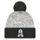 Baltimore Ravens  New Era White-Graphite 2024 Salute To Service Digital Camo Cuffed Knit Hat with Pom