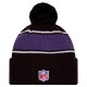 Baltimore Ravens New Era Black 2024-25 Sideline Cuffed Knit Hat with Pom