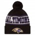 Baltimore Ravens New Era Black Retro Cuffed Knit Hat with Pom