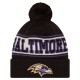 Baltimore Ravens New Era Black Retro Cuffed Knit Hat with Pom