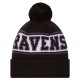 Baltimore Ravens New Era Black Retro Cuffed Knit Hat with Pom