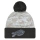 Buffalo Bills  New Era White-Graphite 2024 Salute To Service Digital Camo Cuffed Knit Hat with Pom
