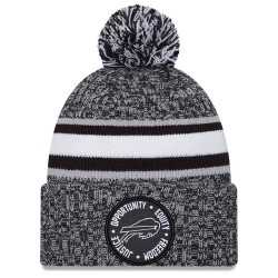 Buffalo Bills New Era Heather Black 2023 Inspire Change Cuffed Knit Hat With Pom