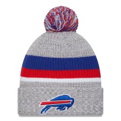 Buffalo Bills New Era Heather Gray Cuffed Knit Hat with Pom