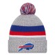 Buffalo Bills New Era Heather Gray Cuffed Knit Hat with Pom