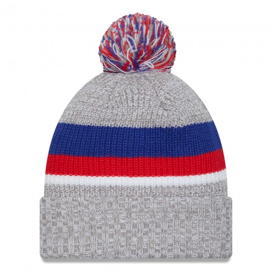 Buffalo Bills New Era Heather Gray Cuffed Knit Hat with Pom