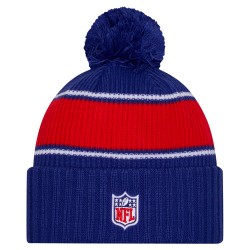 Buffalo Bills New Era Royal 2024 Sideline Cuffed Knit Hat with Pom