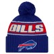 Buffalo Bills New Era Royal 2024 Sideline Cuffed Knit Hat with Pom