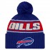 Buffalo Bills New Era Royal 2024-25 Sideline Cuffed Knit Hat with Pom