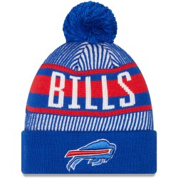Buffalo Bills New Era Royal Striped Cuffed Knit Hat with Pom