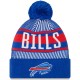 Buffalo Bills New Era Royal Striped Cuffed Knit Hat with Pom