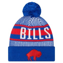 Buffalo Bills New Era Royal Striped Historic Cuffed Knit Hat with Pom