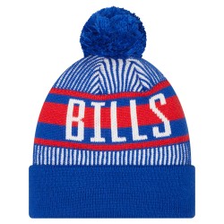 Buffalo Bills New Era Royal Striped Historic Cuffed Knit Hat with Pom