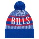 Buffalo Bills New Era Royal Striped Historic Cuffed Knit Hat with Pom