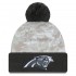 Carolina Panthers  New Era White-Graphite 2024 Salute To Service Digital Camo Cuffed Knit Hat with Pom