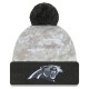Carolina Panthers  New Era White-Graphite 2024 Salute To Service Digital Camo Cuffed Knit Hat with Pom