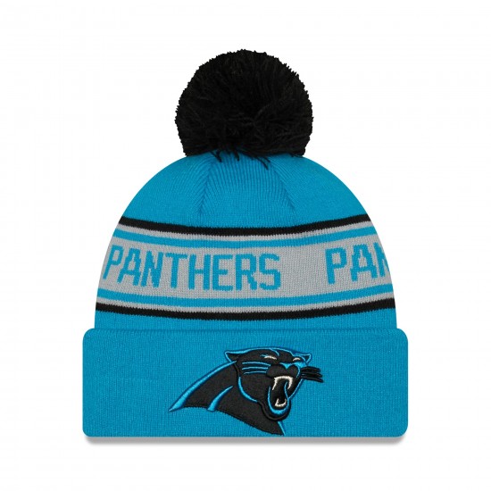 Carolina Panthers New Era Blue  Repeat Cuffed Knit Hat with Pom