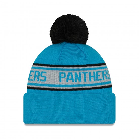 Carolina Panthers New Era Blue  Repeat Cuffed Knit Hat with Pom