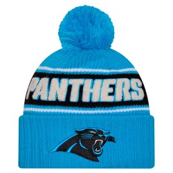 Carolina Panthers New Era Blue 2024 Sideline Cuffed Knit Hat with Pom