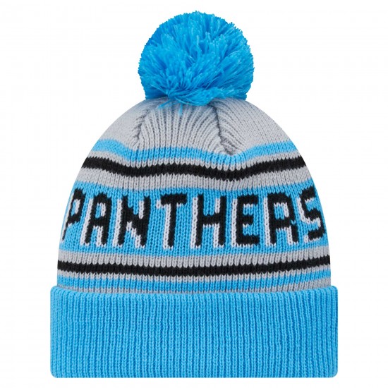 Carolina Panthers New Era Blue Main Cuffed Knit Hat with Pom
