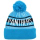 Carolina Panthers New Era Blue Striped  Cuffed Knit Hat with Pom