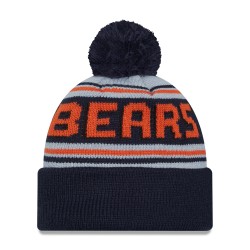 Chicago Bears  New Era Navy Throwback Main Cuffed Knit Hat with Pom