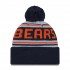 Chicago Bears  New Era Navy Throwback Main Cuffed Knit Hat with Pom